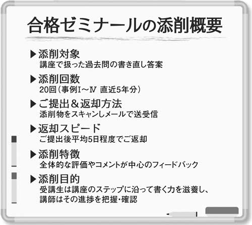 中小企業診断士２次試験講座添削概要